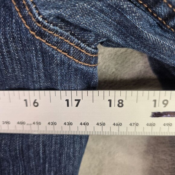 Womens Old Navy Blue Denim Jacket Button Front Cotton Stretch Long Sleeves M - Picture 5 of 8